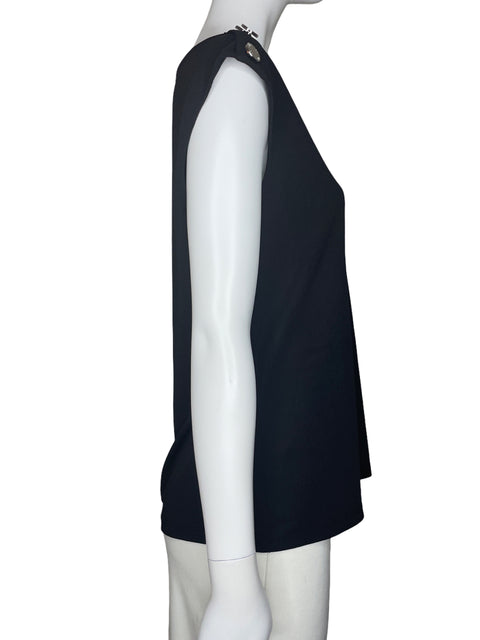 Blusa Calvin Klein Botones Sin Mangas Negro-Talla S
