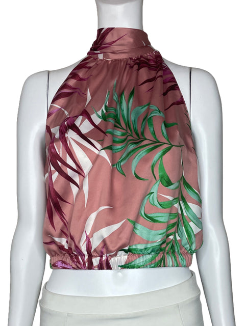Top Camila Casual Estampado Hojas Rosado-Talla 4