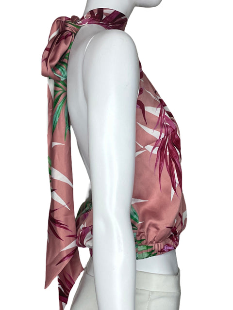 Top Camila Casual Estampado Hojas Rosado-Talla 4