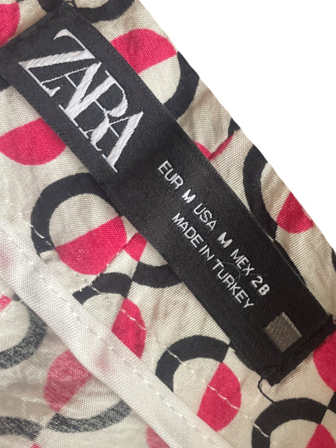 Pantalón Zara Estampado Rojo-Talla M
