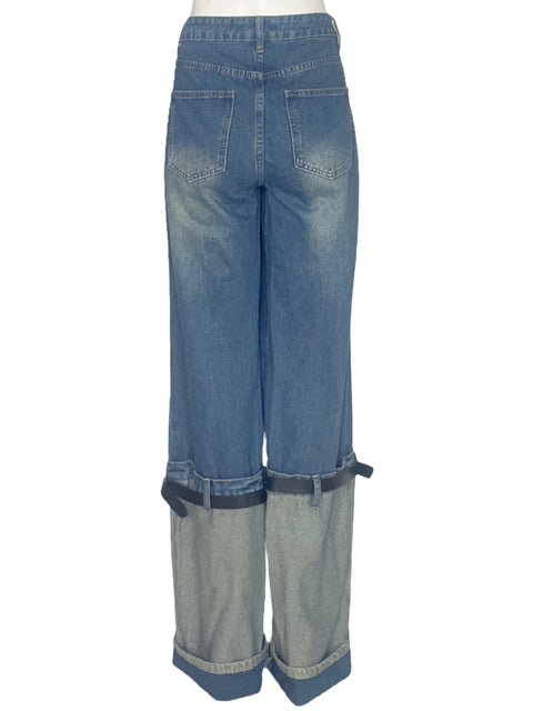 Pantalón Fashion Nova Doble Basta Azul-Talla 5