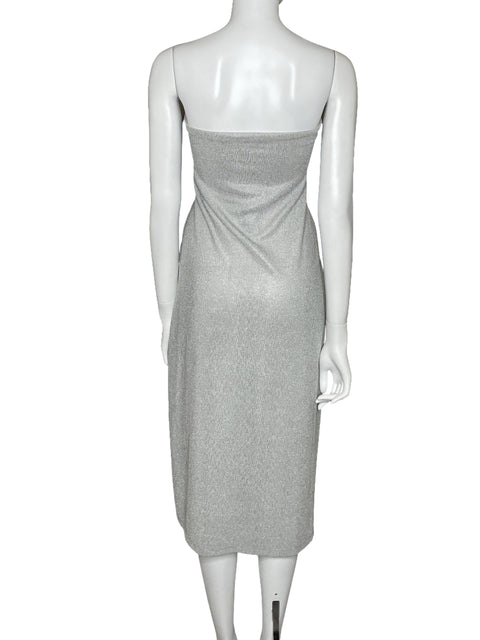 Vestido Sybilla Strapless Midi Gris-Talla L