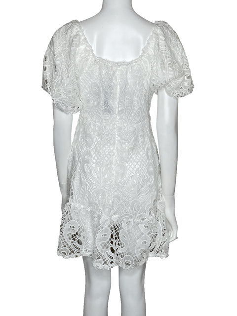 Vestido Evas Encaje Mini Blanco-Talla L