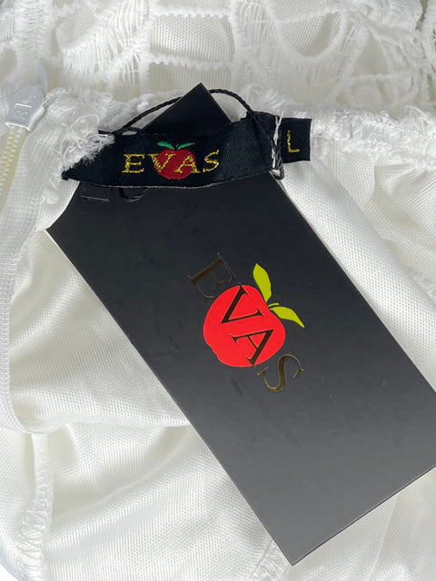Vestido Evas Encaje Mini Blanco-Talla L