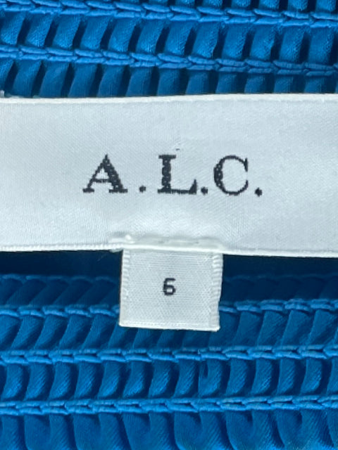 Vestido A.L.C Halter Plizado Azul-Talla 6