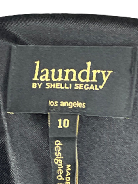 Vestido Laundry By Shelli Segal Lentejuelas Sin Mangas Marron-Talla 10