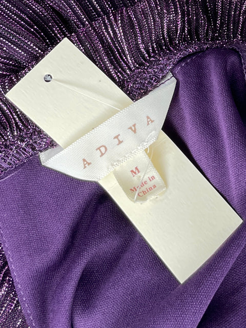 Top Adiva Metálico Sin Mangas Adiva Morado-Talla M