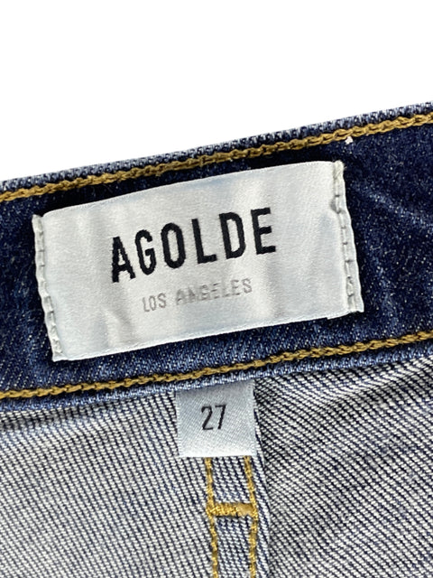Pantalón Agolde Botones Tiro Alto Azul-Talla 27