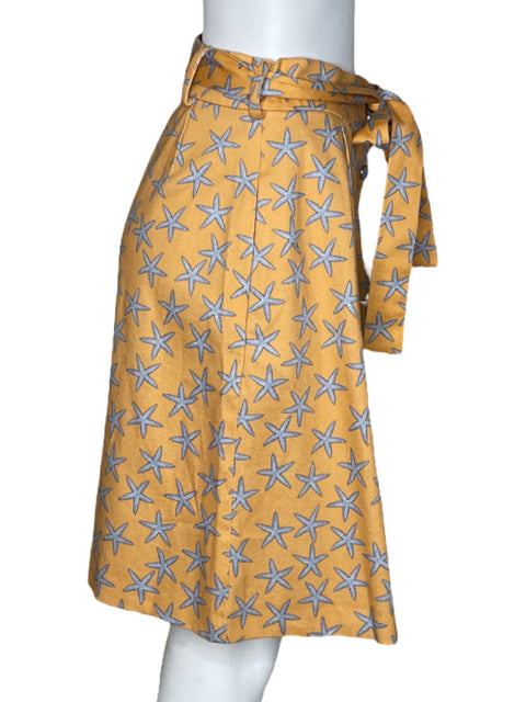 Falda Dolores Promesas Botones Cinturon Naranja-Talla 10