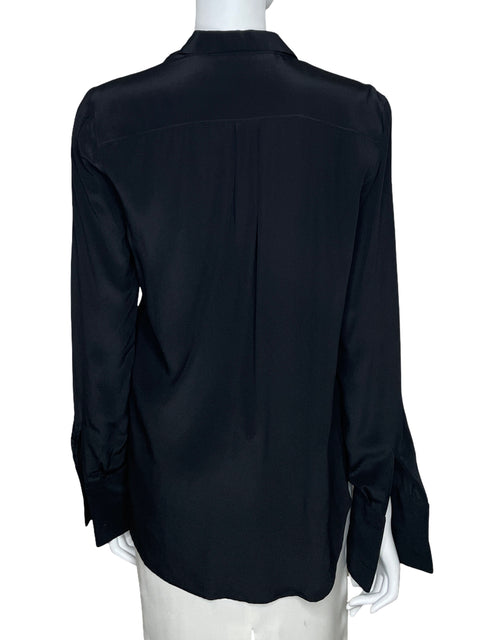 Camisa Roberto Cavalli Plisada Manga Larga Negro-Talla 42