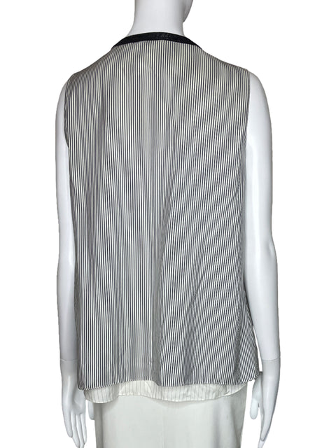 Blusa Brunello Cucinelli Rayas Bolsillo Blanco-Talla M