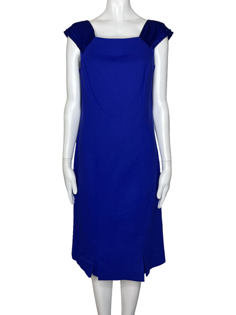 Vestido Magaschoni Collection Midi Sin Mangas Azul-Talla M