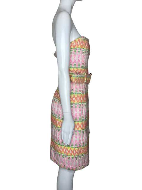 Vestido An Original Milly Tweed Strapless Blanco-Talla 10