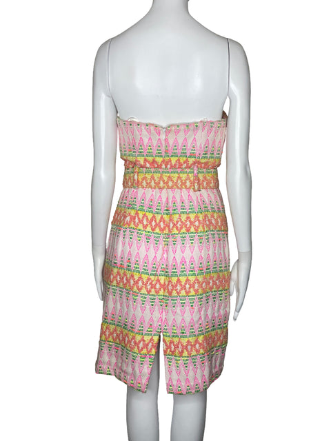 Vestido An Original Milly Tweed Strapless Blanco-Talla 10