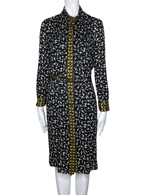 Vestido Diane Von Furstenberg Camisero Negro-Talla 8