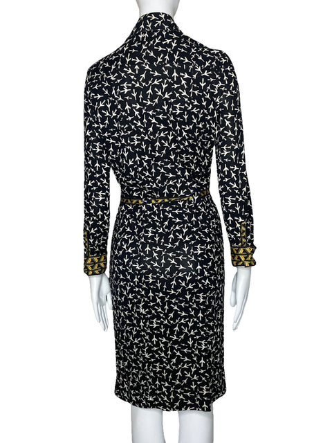 Vestido Diane Von Furstenberg Camisero Negro-Talla 8