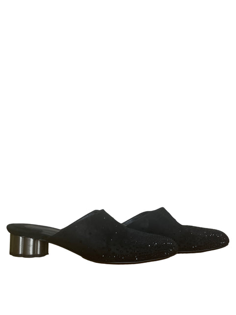 Calzado Salvatore Farragamo Mules Pedreria Negro-Talla 35