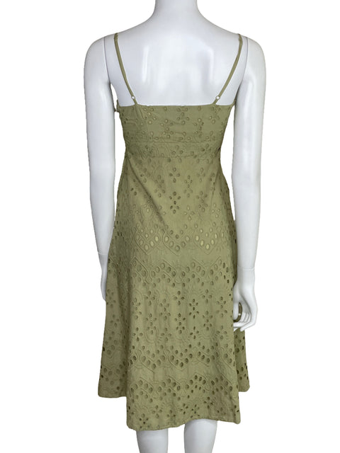 Vestido Express Tirantes Troquelado Verde-Talla XS
