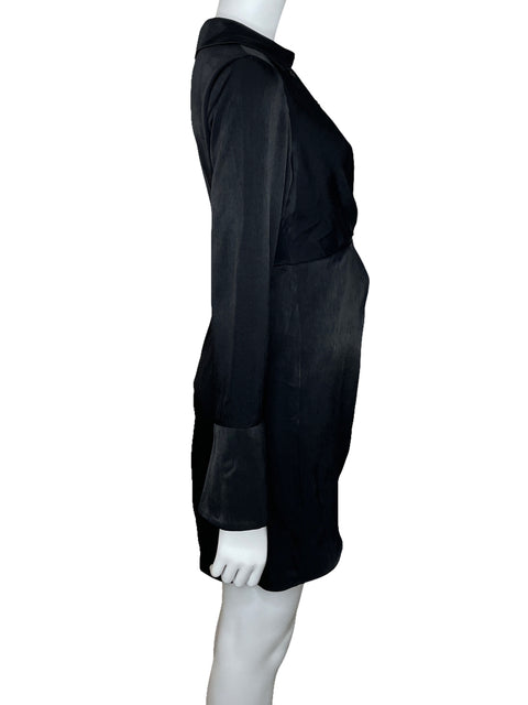 Vestido Adrianna Papell Mini Satinado Negro-Talla 2