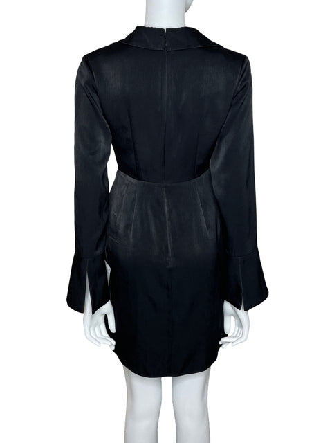 Vestido Adrianna Papell Mini Satinado Negro-Talla 2