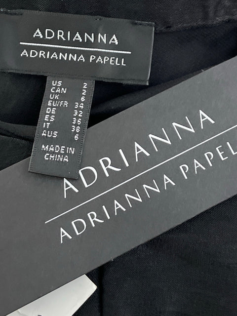 Vestido Adrianna Papell Mini Satinado Negro-Talla 2