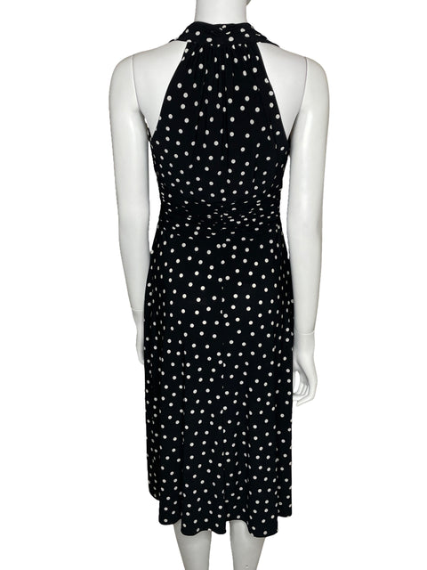 Vestido Evan-Picone Puntos Drapeado Negro-Talla 6