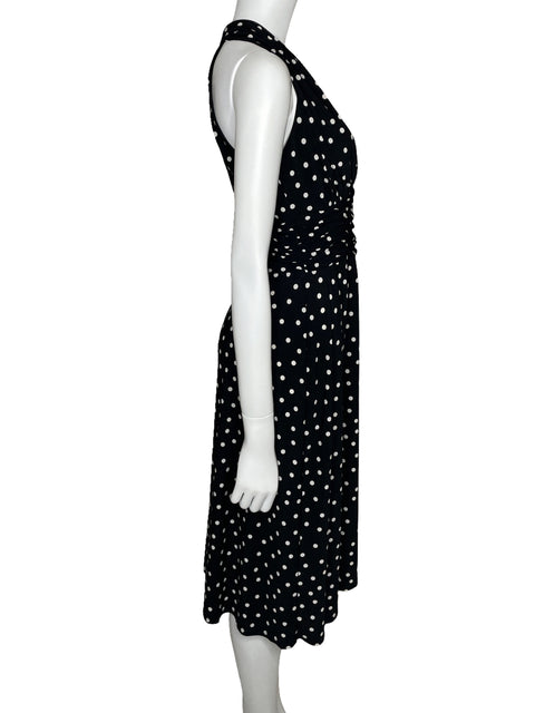 Vestido Evan-Picone Puntos Drapeado Negro-Talla 6