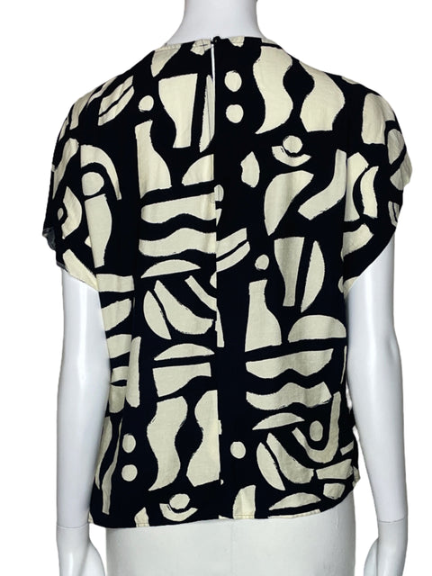 Blusa Zara Cruzado Estampado Negro-Talla XL