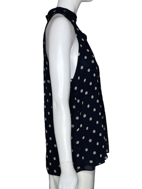 Blusa MNG Lunares One Shoulder Negro-Talla 10