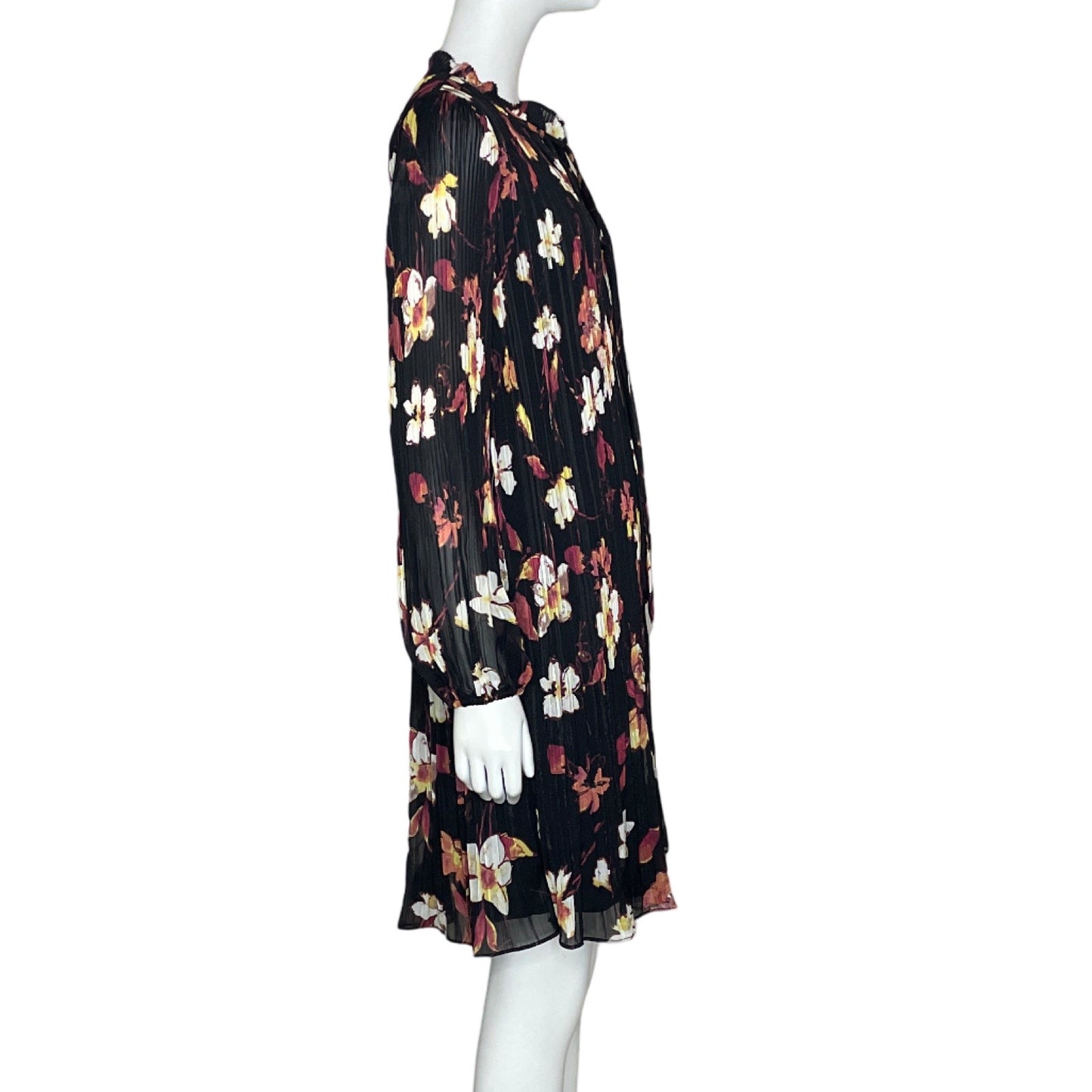 Vestido DKNY Floral Metalizado Negro-Talla S