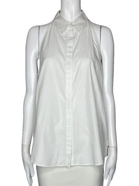 Blusa Massimo Dutti Halter Botones Blanco-Talla 10