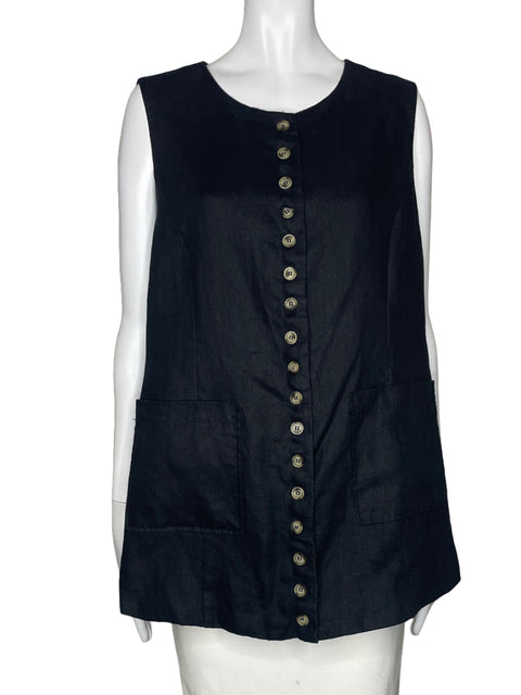 Chaleco Aaron & Amber Botones Bolsillo Negro-Talla L