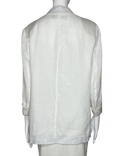 Blazer Zara Sin Botones Bolsillo Blanco-Talla XL