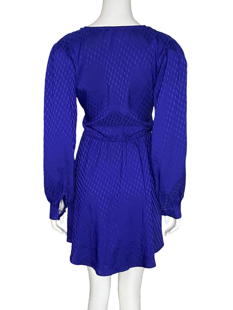 Vestido Express Mini Satinado Azul-Talla S