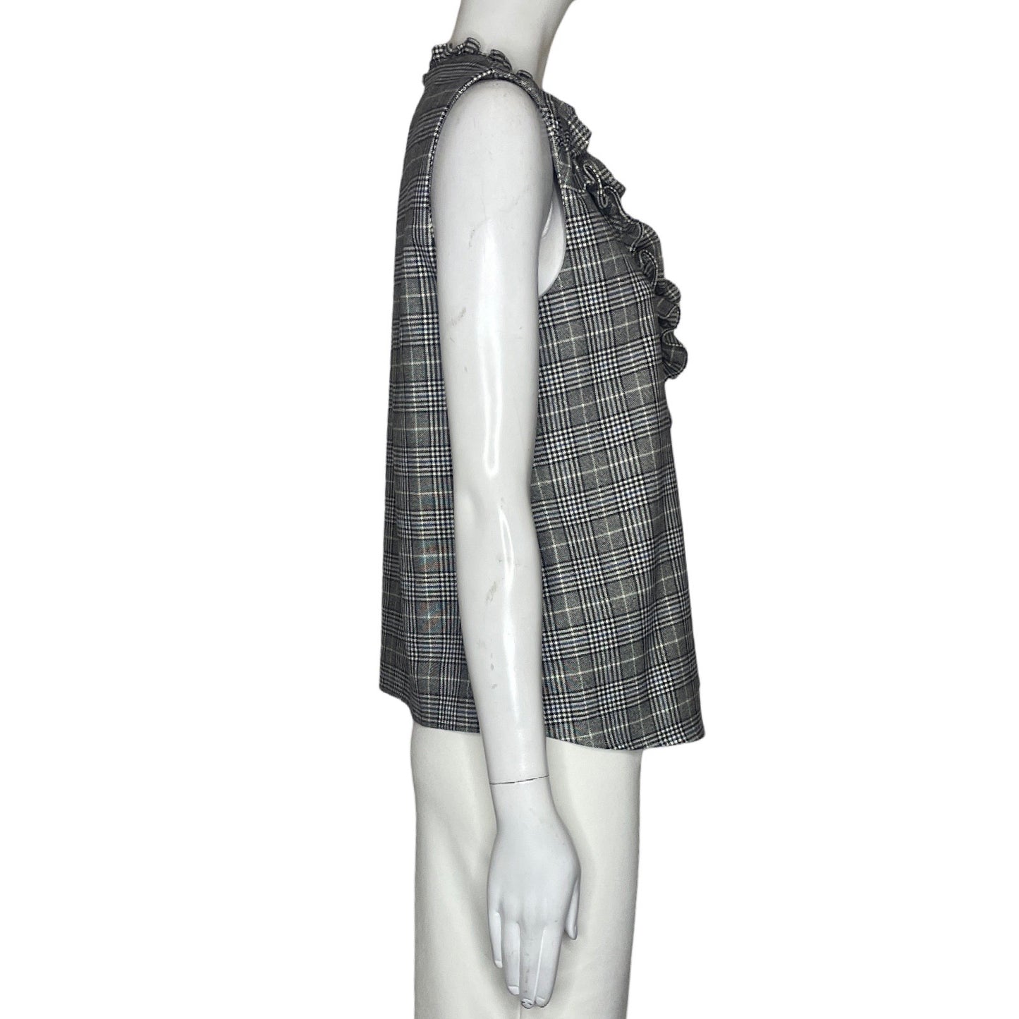 Blusa Zara Cuadros Gris-Talla S
