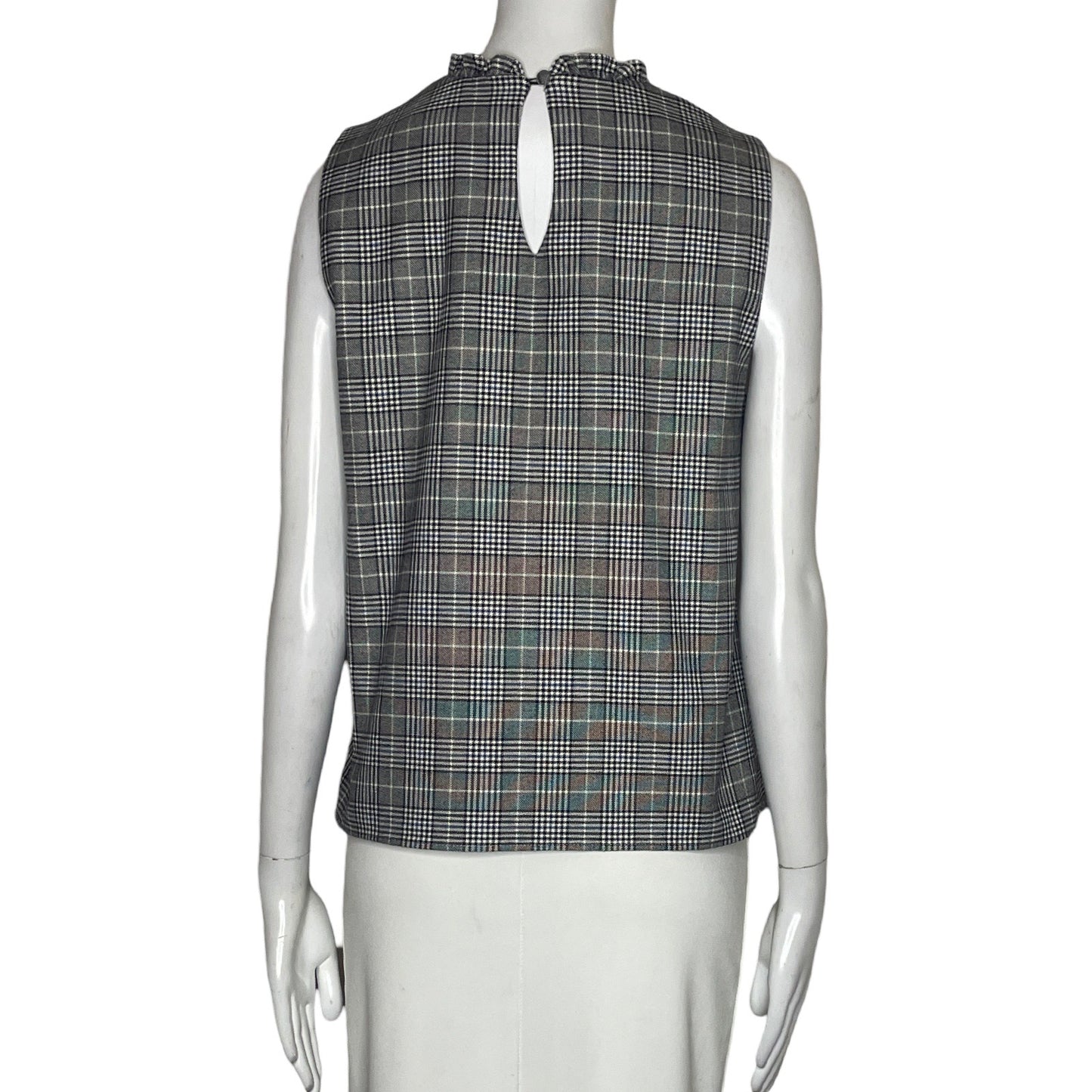 Blusa Zara Cuadros Gris-Talla S