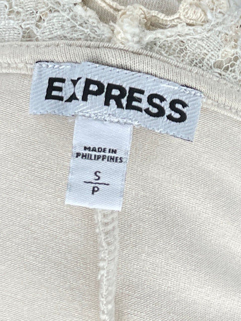 Top Express Encaje Sin Mangas Beige-Talla S