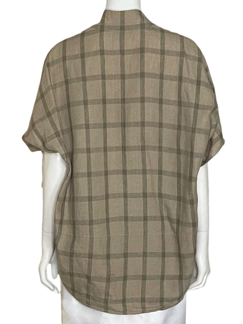 Camisa Adolfo Dominguez Cuadros Verde-Talla 4