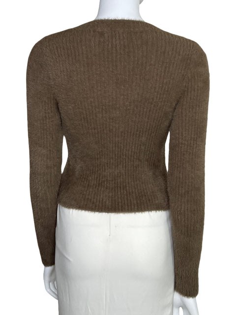 Sueter MNG Knitted Manga Larga Marrón-Talla M