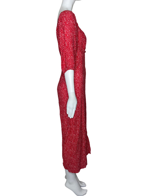 Vestido MNG Estampado Lunares Rojo-Talla 10