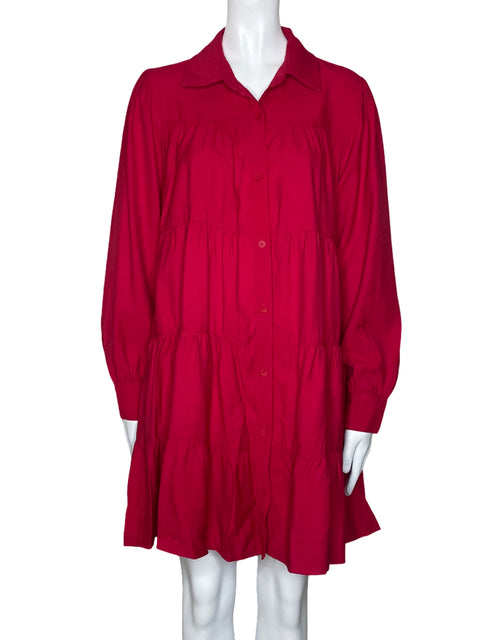 Vestido IDEM DITTO Camisero Acampanado Rojo-Talla M