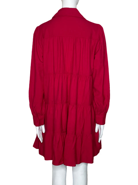 Vestido IDEM DITTO Camisero Acampanado Rojo-Talla M