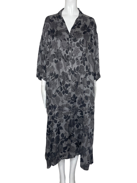 Vestido Bimba Y Lola Camisero Estampado Gris-Talla M