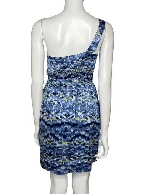 Vestido BCBG Mini One Shoulder Azul-Talla 4