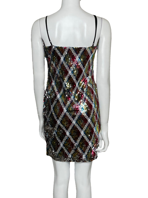Vestido A3 Design Lentejuelas Tirantes Dorado-Talla M