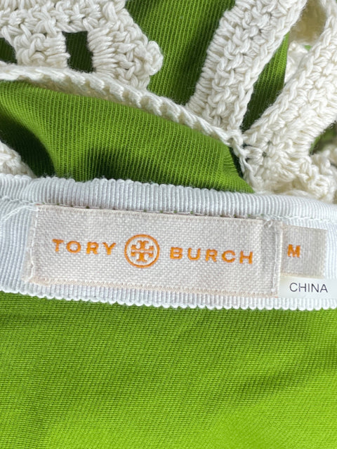 Falda Tory Burch Encaje Tejido Verde-Talla M