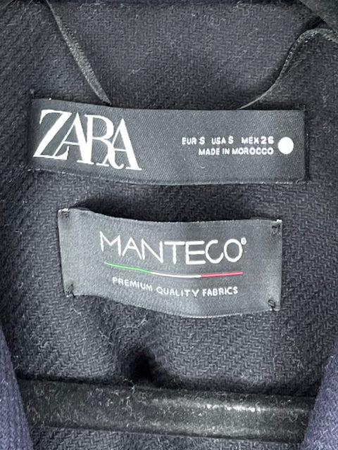 Jacket Zara Manteco Azul-Talla S