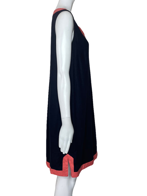 Vestido Tommy Hilfiger Cuello V Botones Azul-Talla 8
