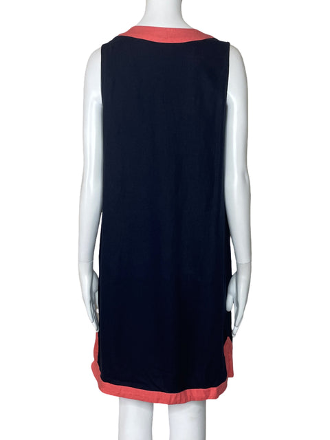 Vestido Tommy Hilfiger Cuello V Botones Azul-Talla 8