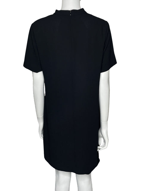 Vestido Zara Escote V Negro Manga Corta Negro-Talla XL
